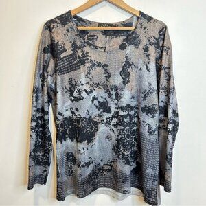 Vex Collection Patterned Long Sleeve Round Neck Sweater